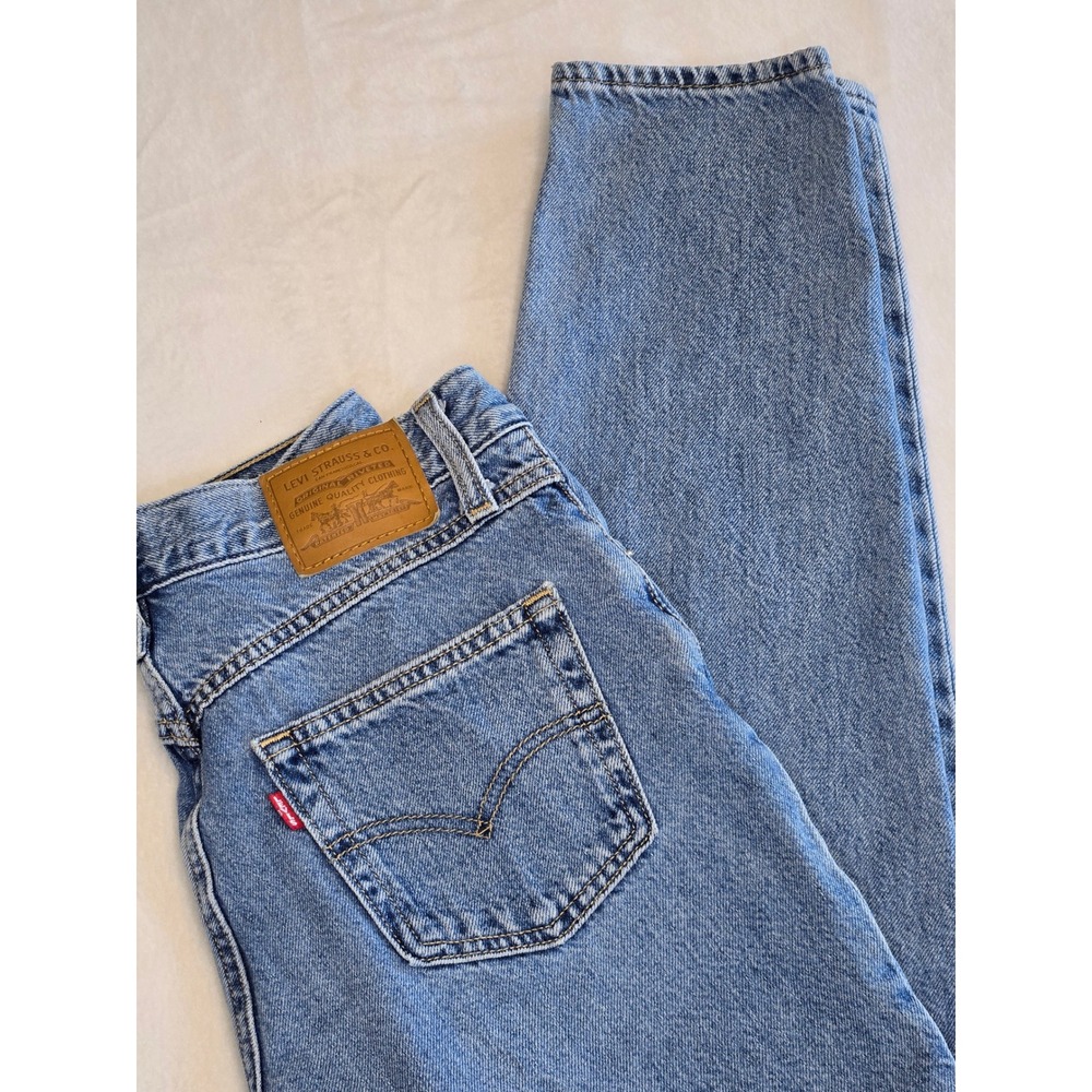 Levis Premium 80s Mom Jeans High Rise Tapered Blue Denim 27